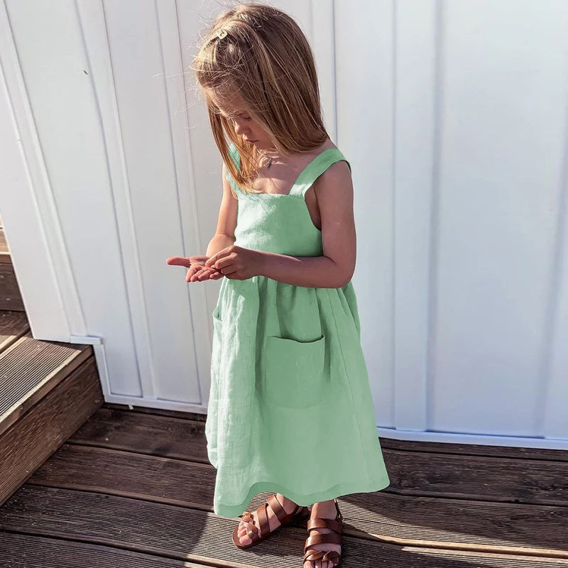 knee length dresses for ladies Citrine Linen Bow Front Midi Dress