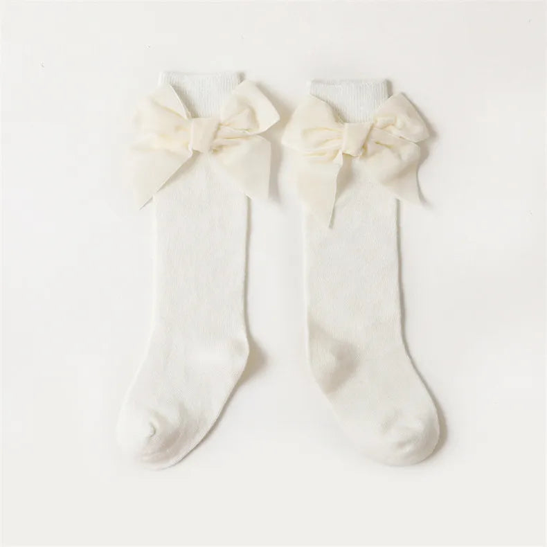 Baby Girls Knee High Bow Socks