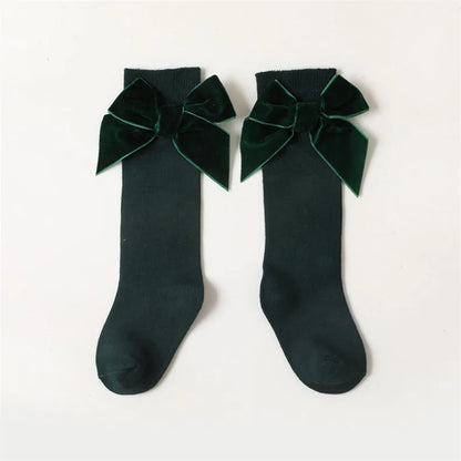 Baby Girls Knee High Bow Socks