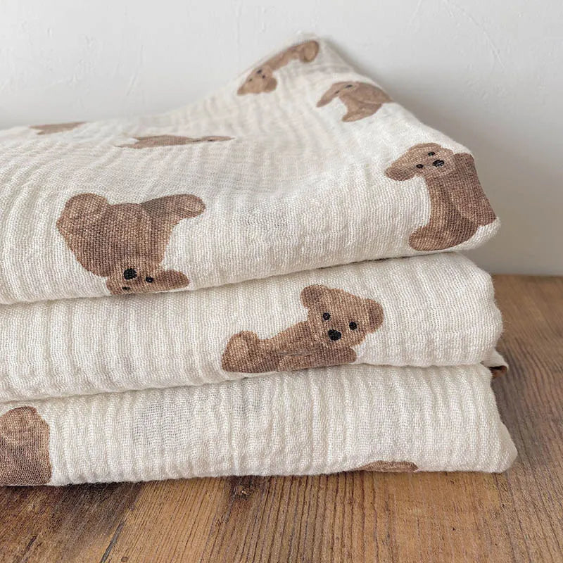 Bear Muslin Cotton Gauze Swaddle Blanket - Peachy Bloomers