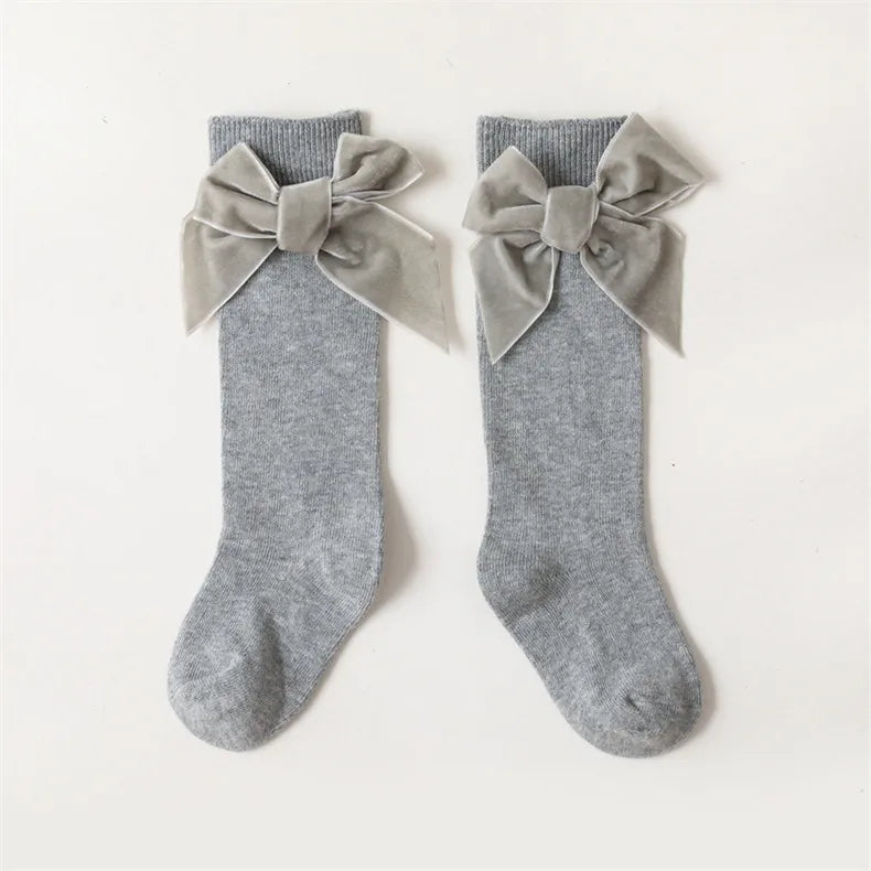 Baby Girls Knee High Bow Socks
