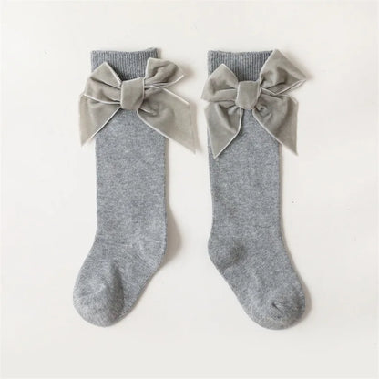 Baby Girls Knee High Bow Socks
