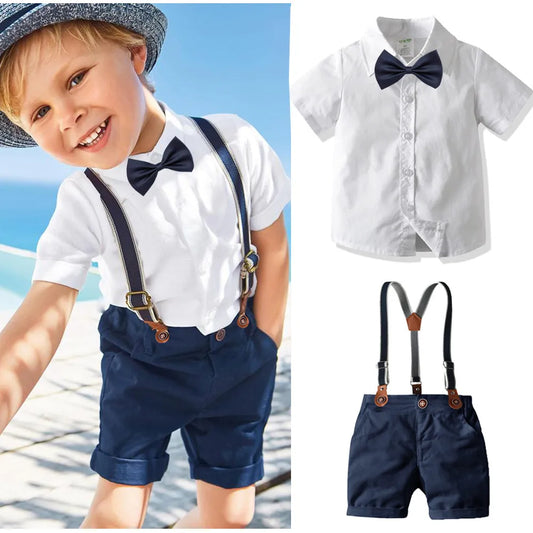 Little Gentleman’s Shirt and Shorts Set - Peachy Bloomers