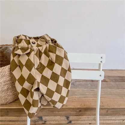 Checkered Cotton Pants - Peachy Bloomers