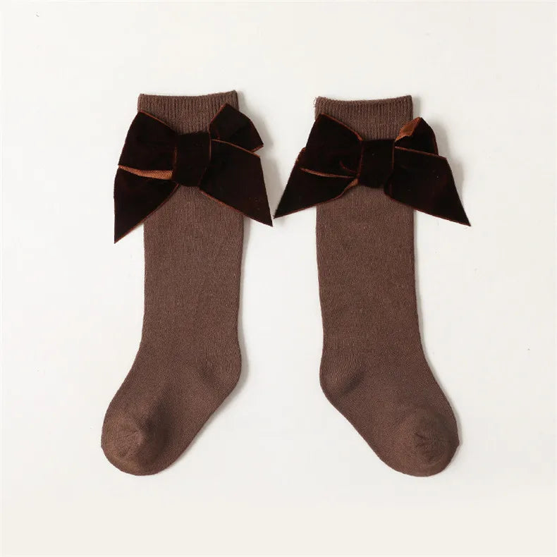 Baby Girls Knee High Bow Socks