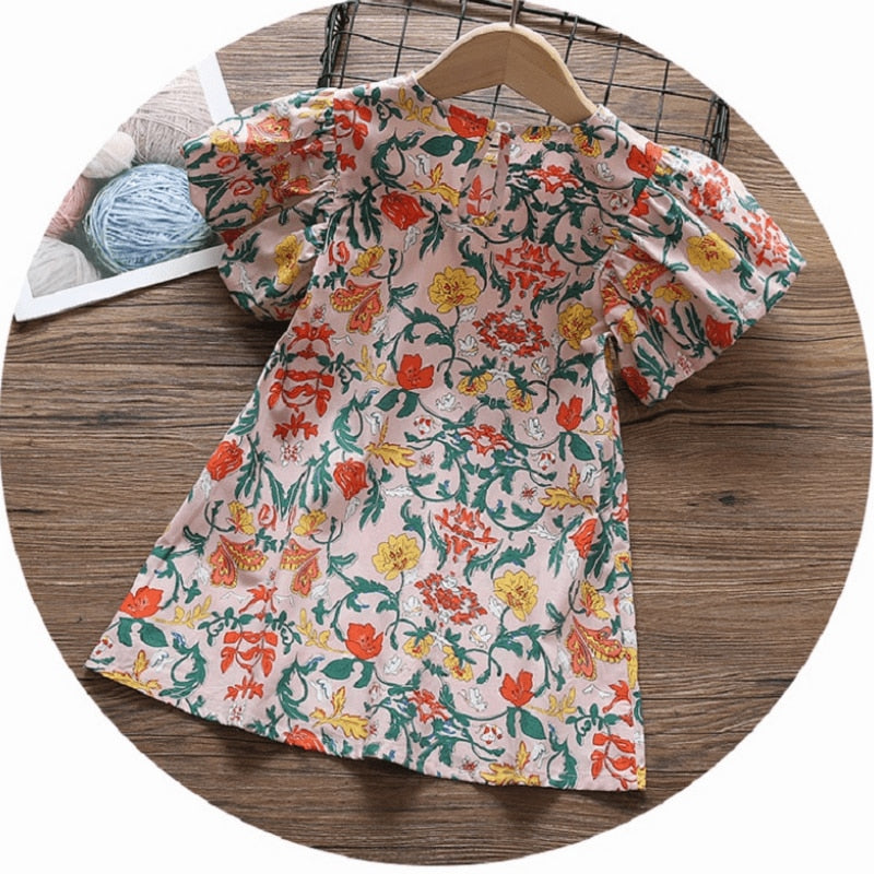 Gardenia Floral Dress - Peachy Bloomers