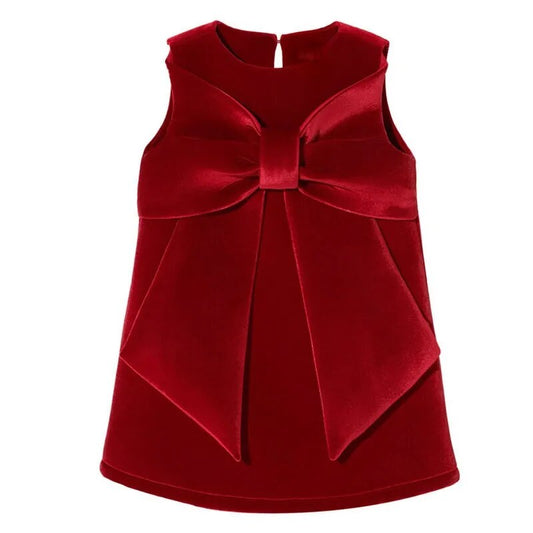 Big Bow Red Dress - Peachy Bloomers