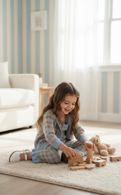 Chic Girls 3-Piece Checkered Outfit Set