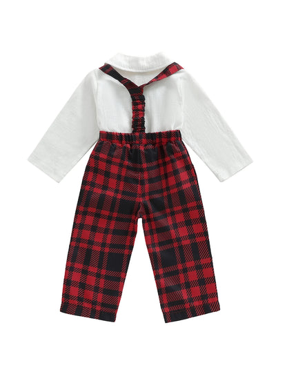 Baby Boy Christmas 3-Piece Plaid Set