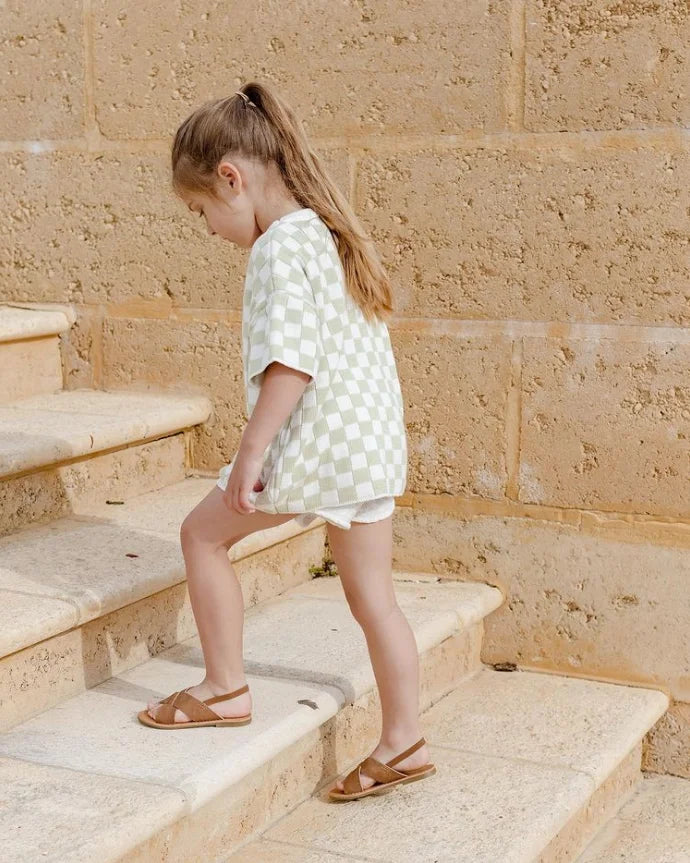 Checkered Knit Toddler Top & Shorts Set
