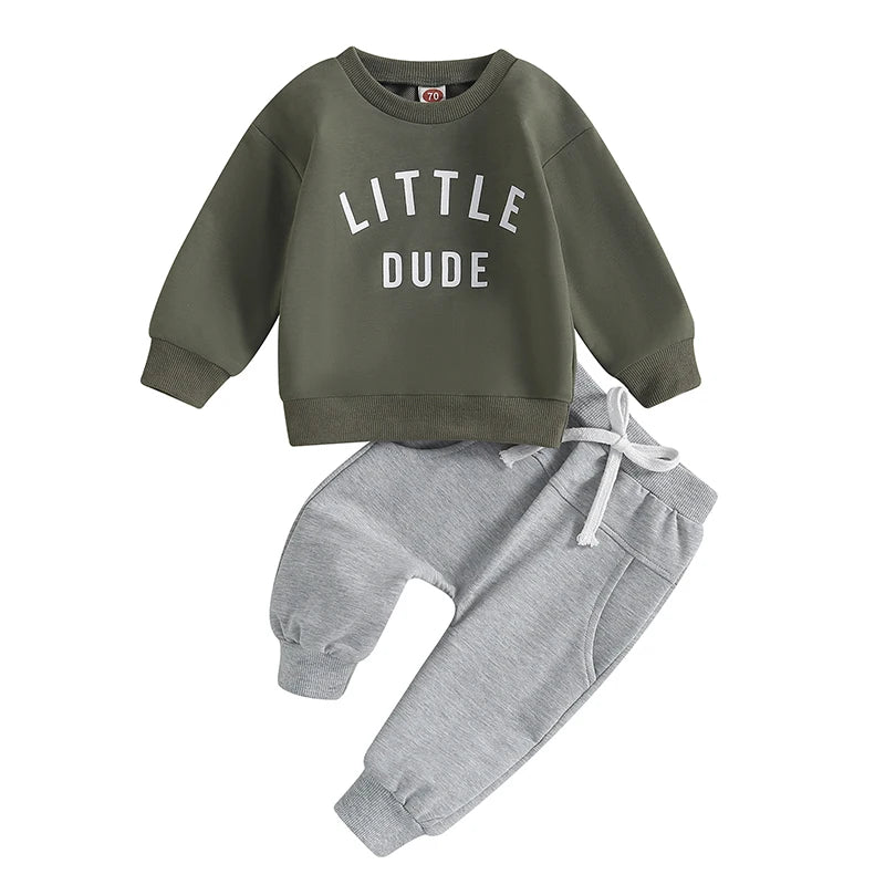 Little Dude Sweatshirt and Sweatpants Set