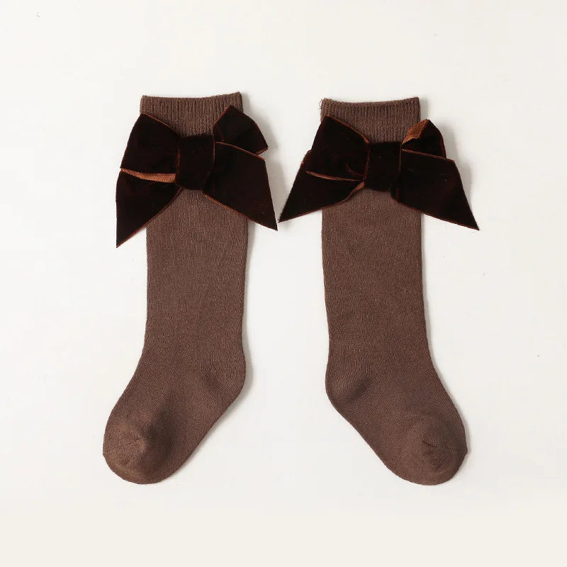 Baby Girls Knee High Bow Socks
