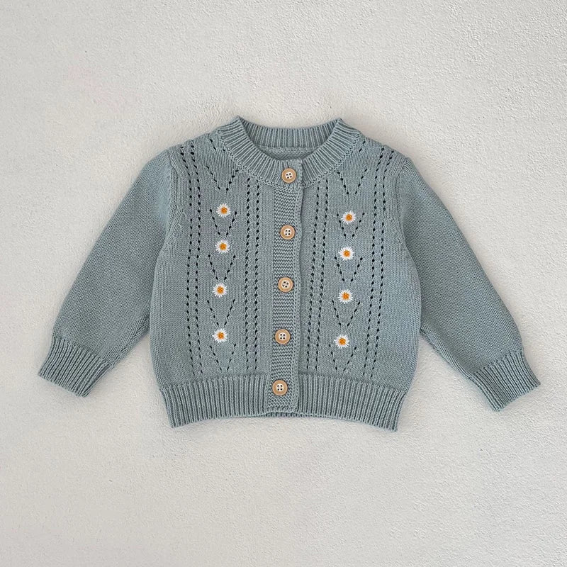 Daisy Blue Knit Cardigan and Dress Set