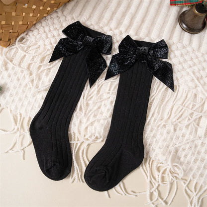 Baby Girls Bow Glittery Socks