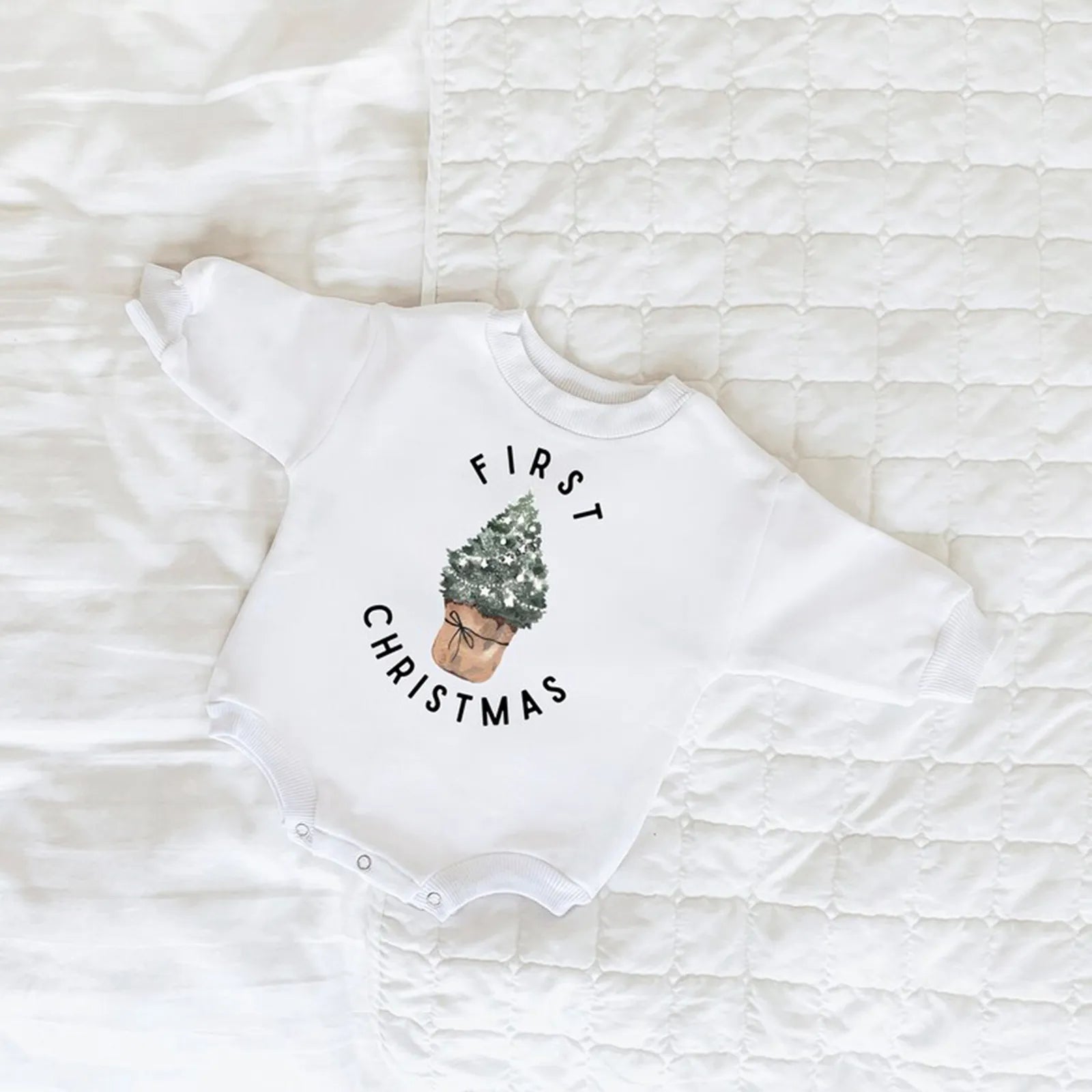 FIRST CHRISTMAS BABY ROMPER JUMPSUIT - Peachy Bloomers