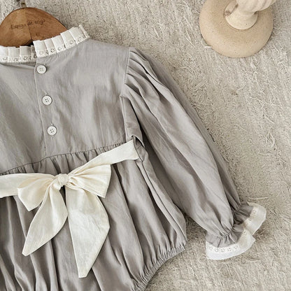 Baby Girls Gray Party Romper