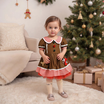 Girls Christmas Gingerbread Dress