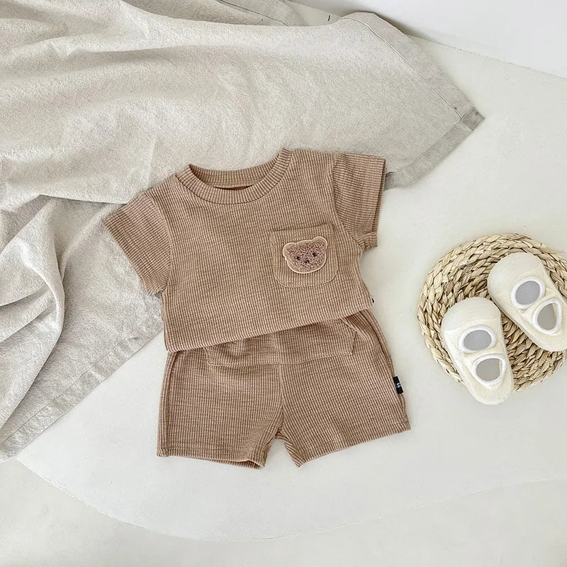 Baby Bear Top & Shorts Set - Peachy Bloomers