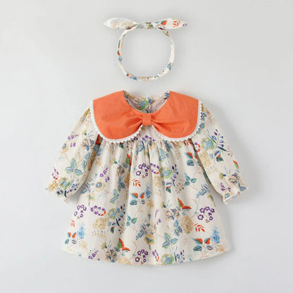 Gardenia Floral Baby Dress - Peachy Bloomers
