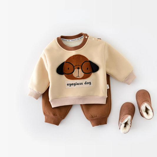 Baby Puppy Sweatshirt and Sweatpants Set - Peachy Bloomers