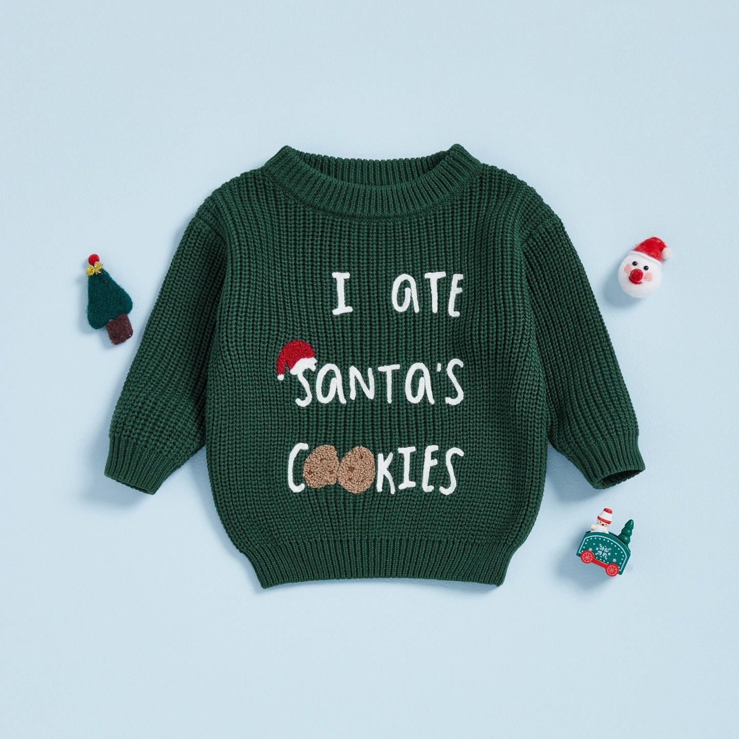 Toddler Christmas Knit Sweater - I ate Santas Cookies