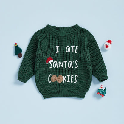 Toddler Christmas Knit Sweater - I ate Santas Cookies