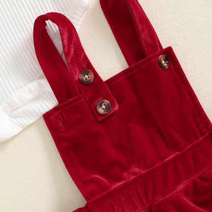 Holiday Christmas Girls Dress - 3 Piece Set