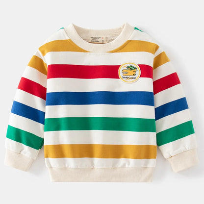 Dinosaur Colorful Stripe Cotton Sweater