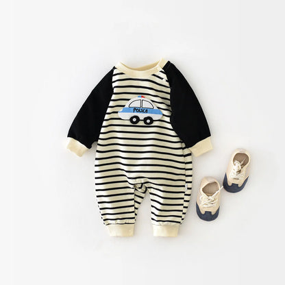 Baby Police Stripe Romper - Peachy Bloomers