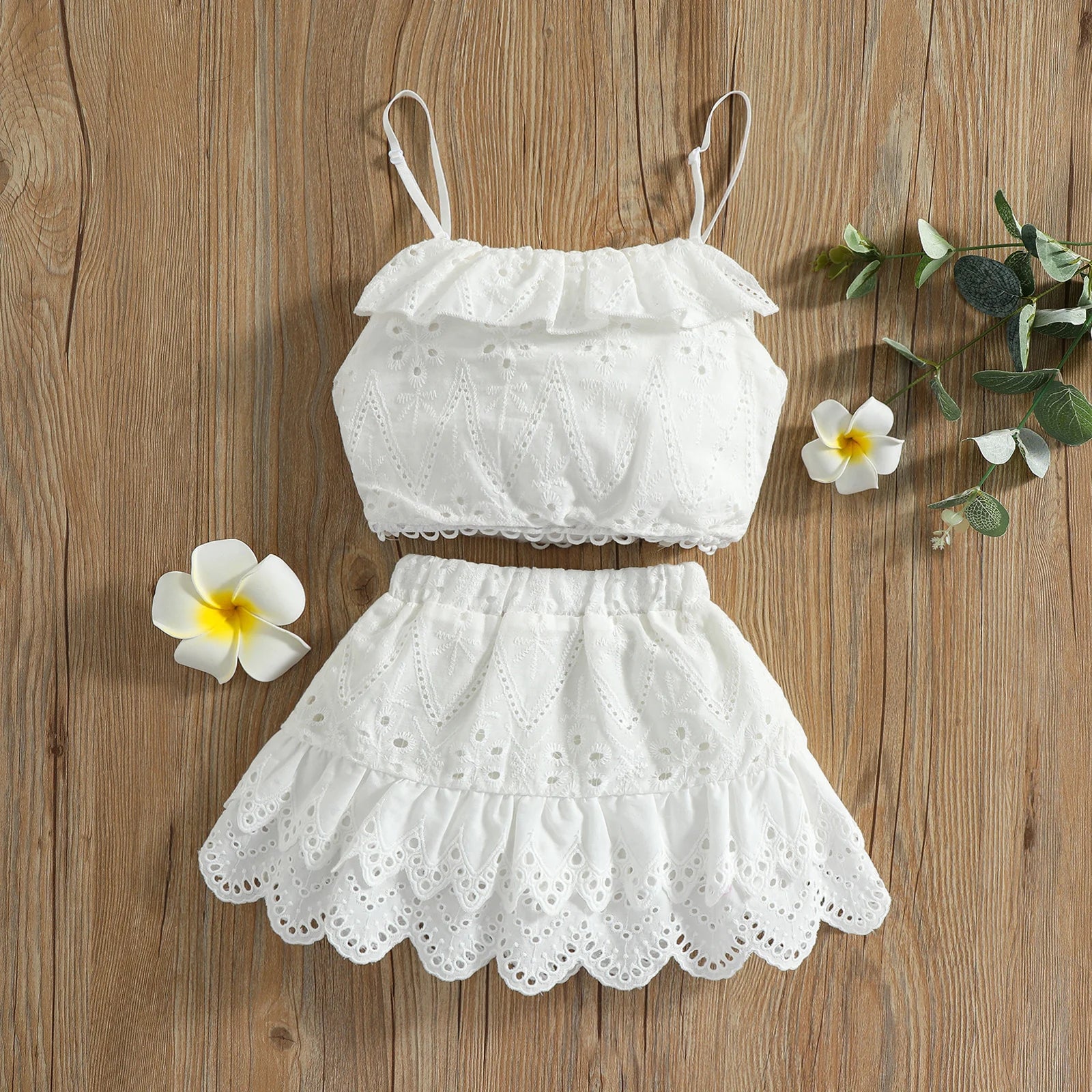 Cotton Eyelet Ruffle and Top Set - Peachy Bloomers