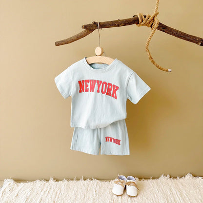 New York Cotton T-Shirt & Shorts Set