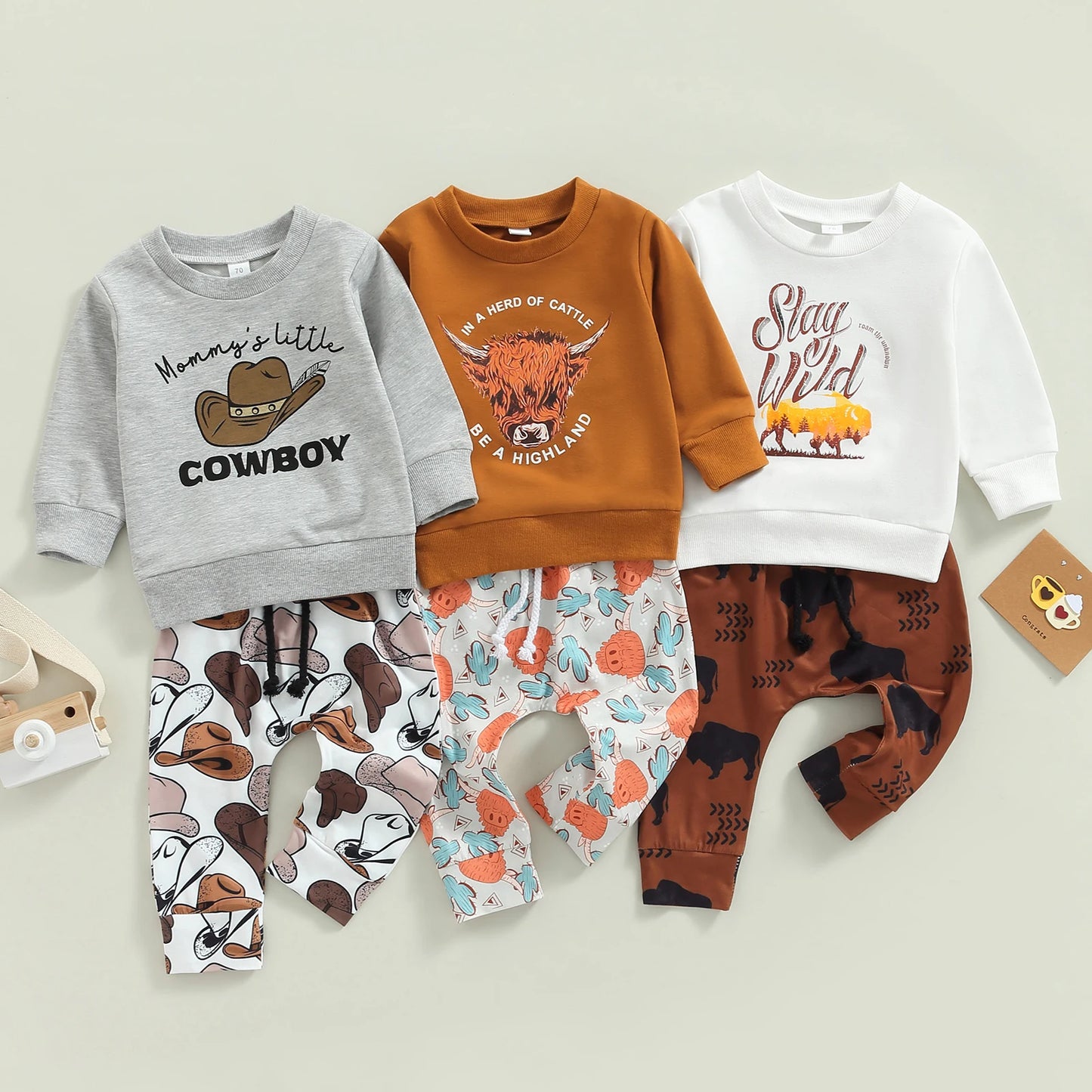 Cowboy Sweatshirt and Sweatpants Set - Peachy Bloomers