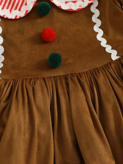 Girls Christmas Gingerbread Dress