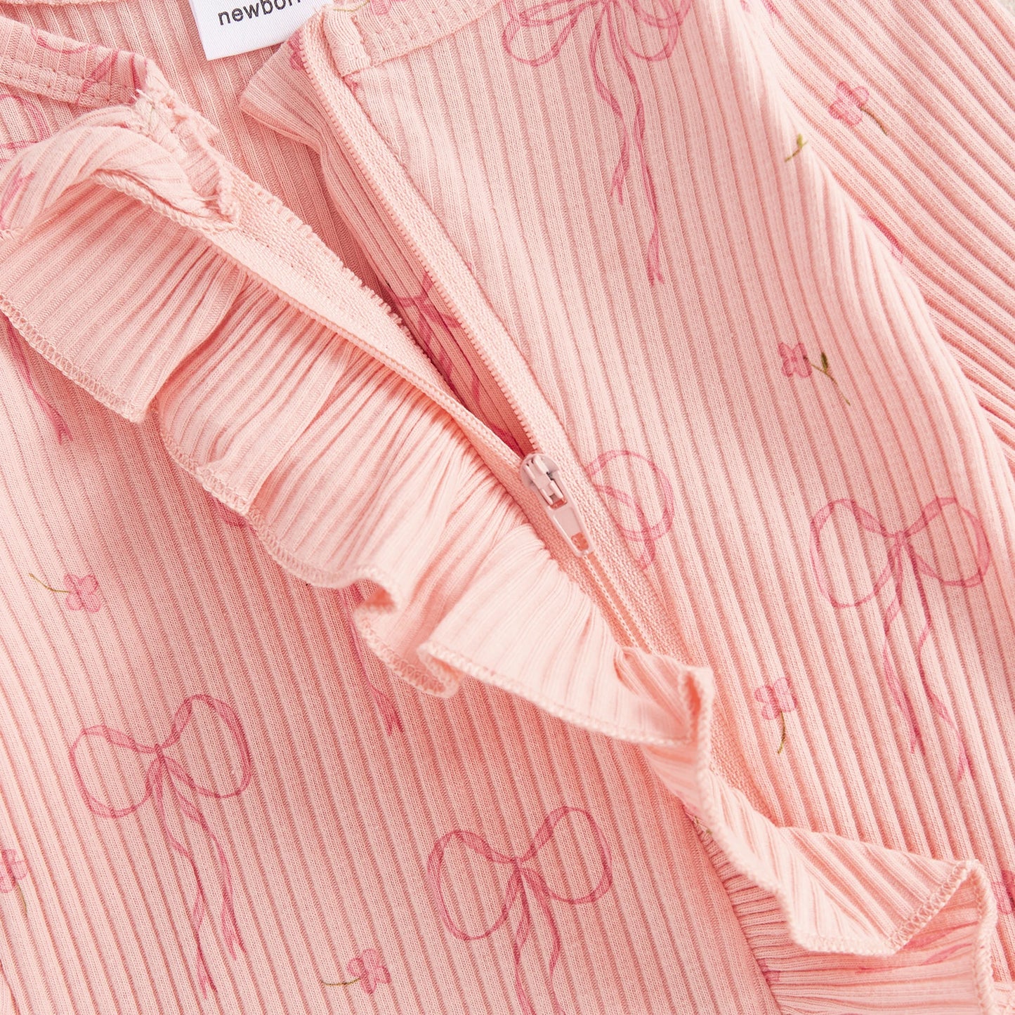 Newborn Ruffle Bow Jumpsuit with Headband