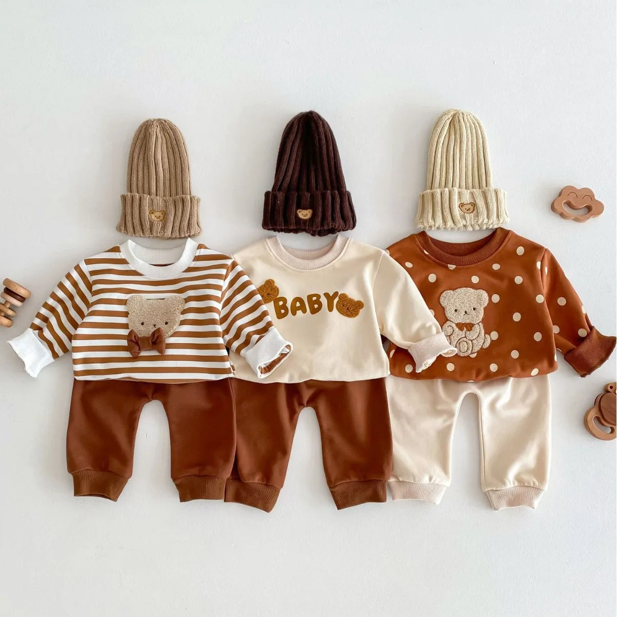 Baby Bear Sweatshirt and Sweatpants Matching Set - Peachy Bloomers