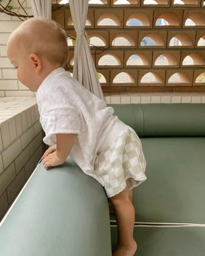 Checkered Knit Toddler Top & Shorts Set