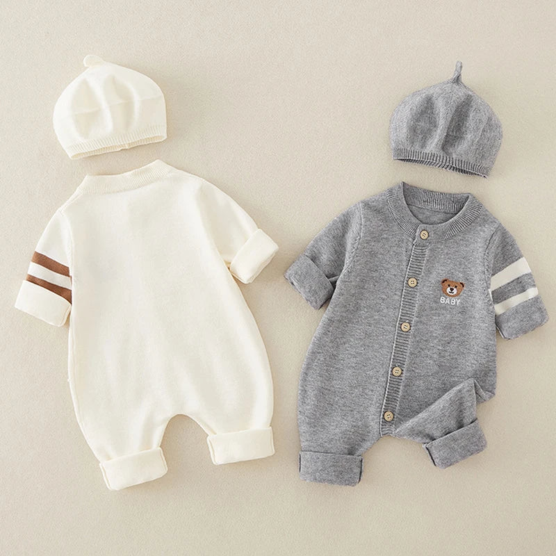 Baby Bear Cotton Knit Jumpsuit