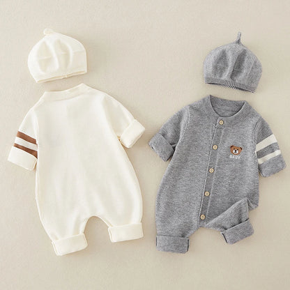 Baby Bear Cotton Knit Jumpsuit