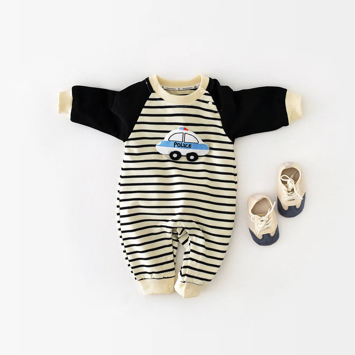 Baby Police Stripe Romper - Peachy Bloomers