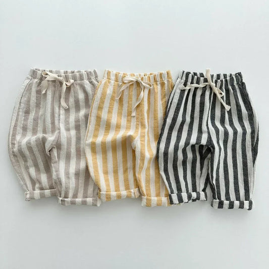 Stripe Relaxed Cotton Pants