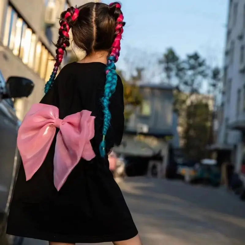 T-shirt Dress with Pink Bow