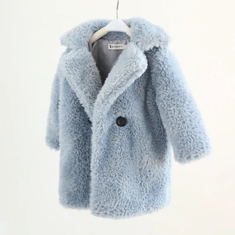 Girls Faux Fur Coat - Peachy Bloomers