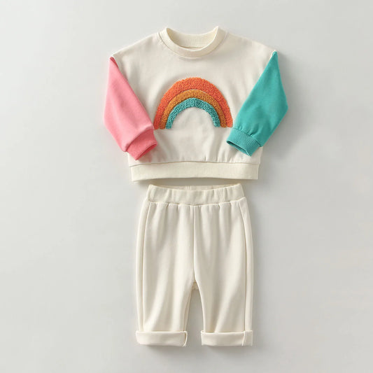 Rainbow Sweatshirt & Sweatpants Set