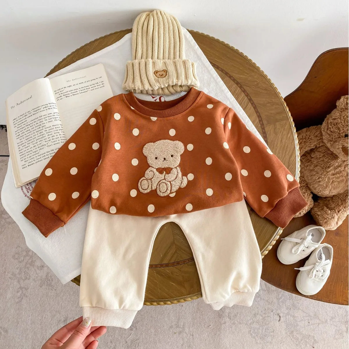 Baby Bear Sweatshirt and Sweatpants Matching Set - Peachy Bloomers