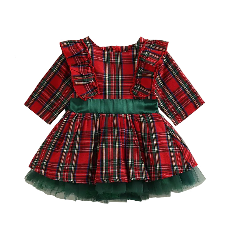 Girls Christmas Tartan Dress