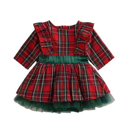 Girls Christmas Tartan Dress