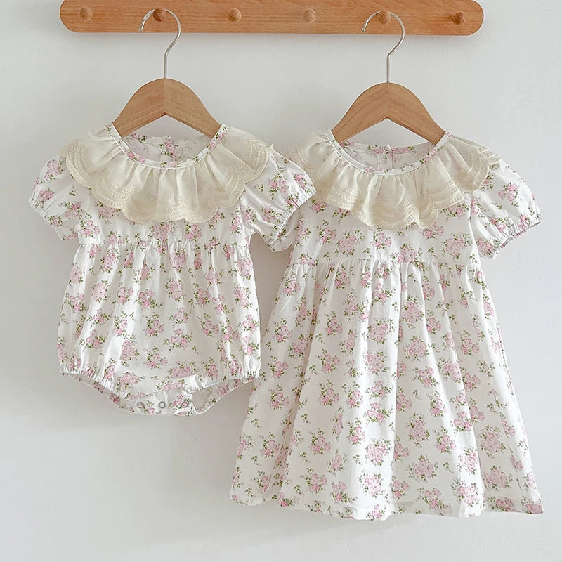 Sisters Matching Outfit Floral Dress & Romper