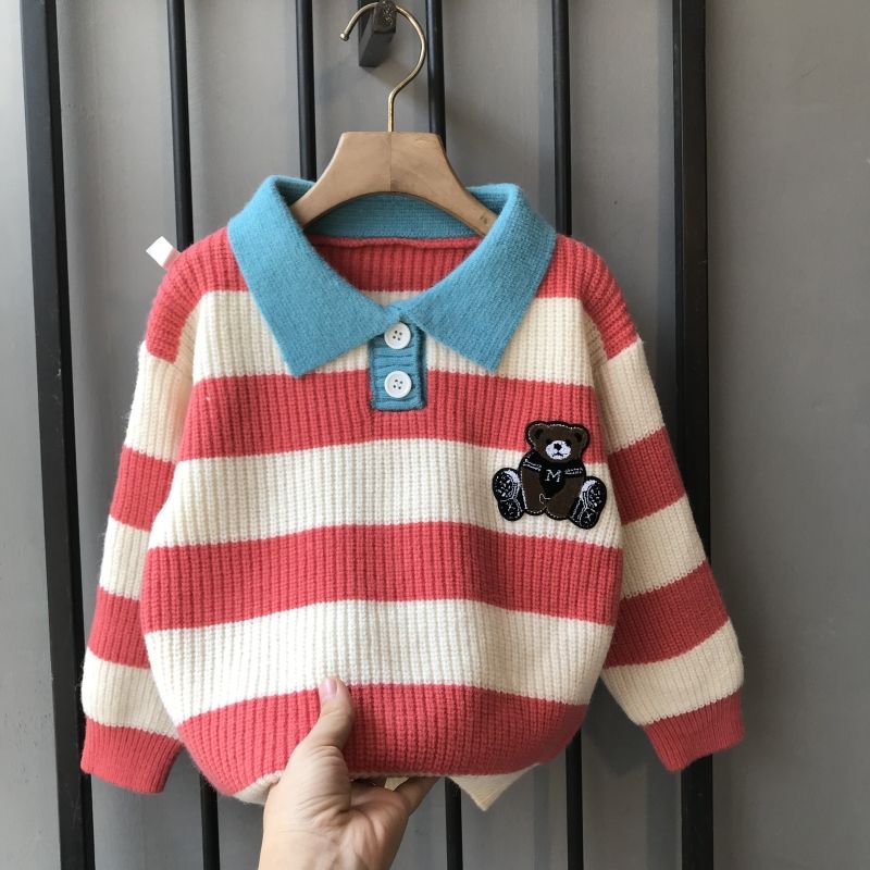 Stripe Bear Knit Sweater