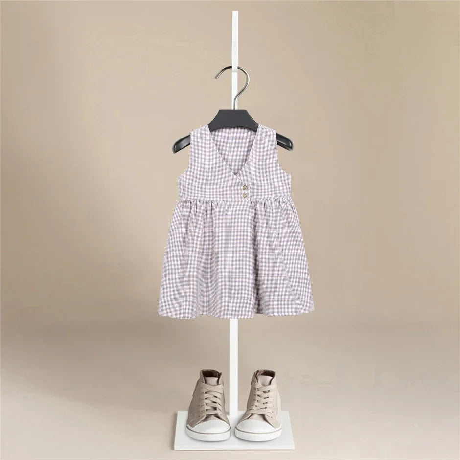 Checkered Organic Cotton Dress - Peachy Bloomers