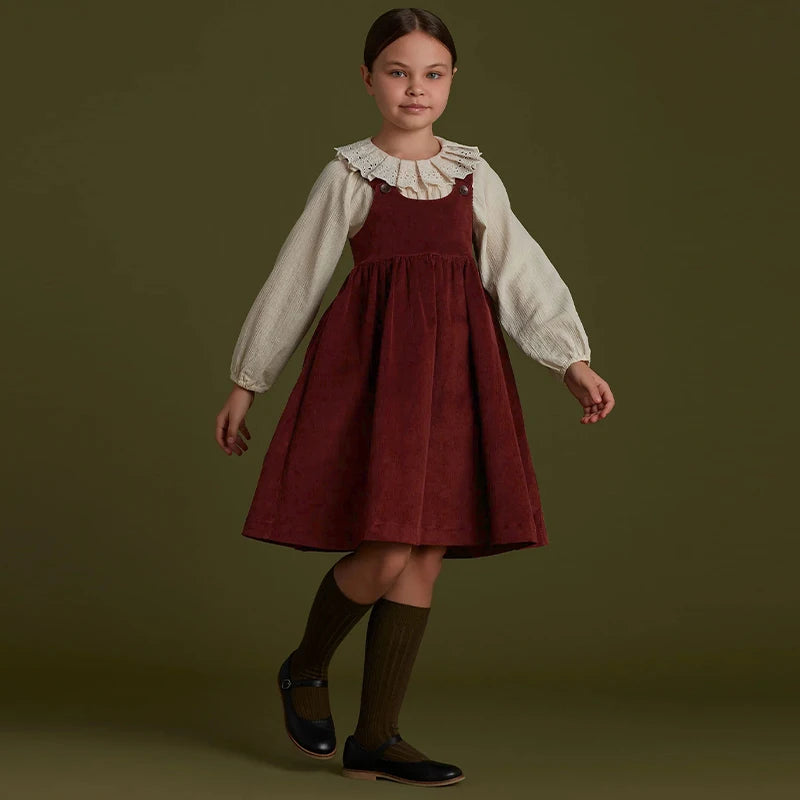 Girls Retro Corduroy Dress - Peachy Bloomers